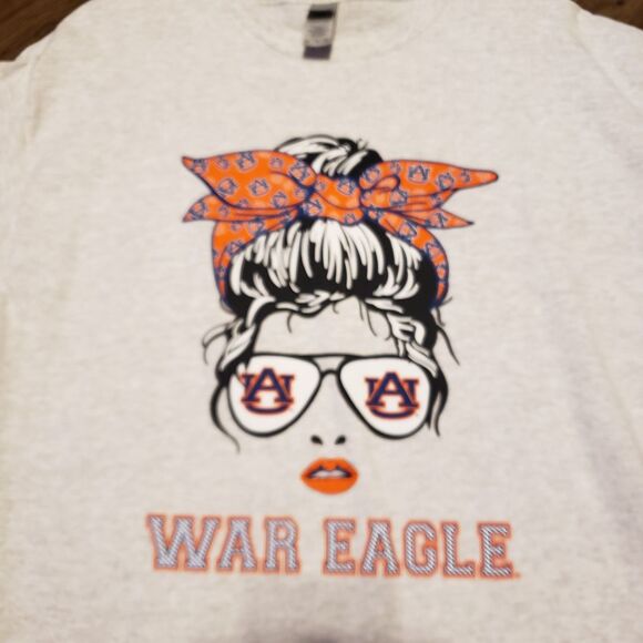 Auburn War Eagle Women's  Gray Tshirt XL - Picture 2 of 5